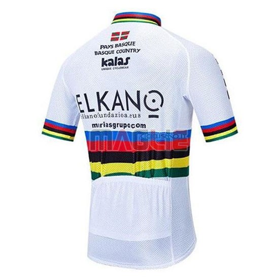 Maglia UCI Mondo Campione Euskadi Murias Manica Corta 2020 Bianco
